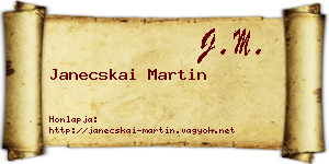 Janecskai Martin névjegykártya